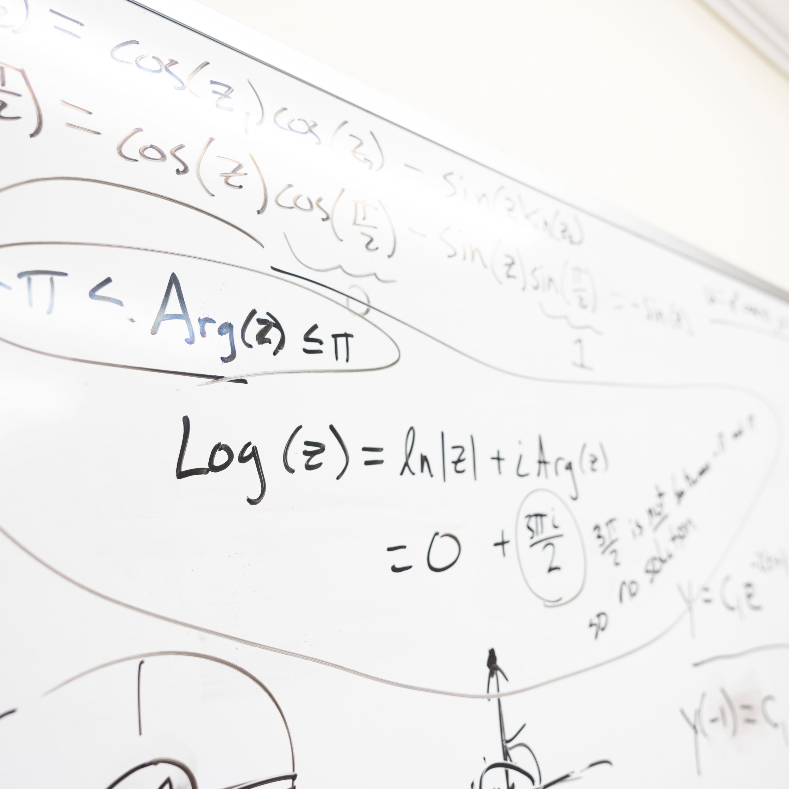 Complicated math on a white board