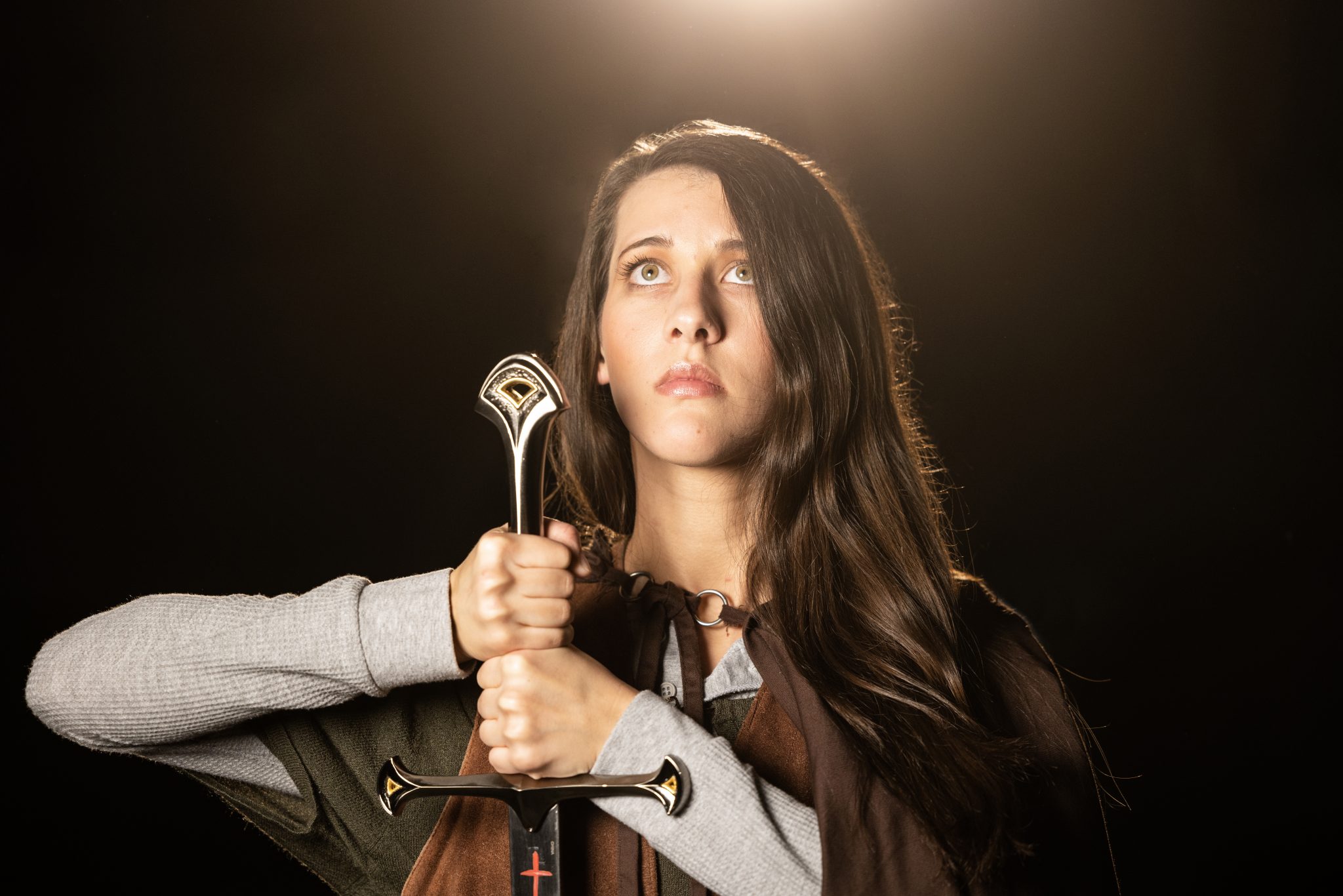 Theatre student performs as Saint Joan.