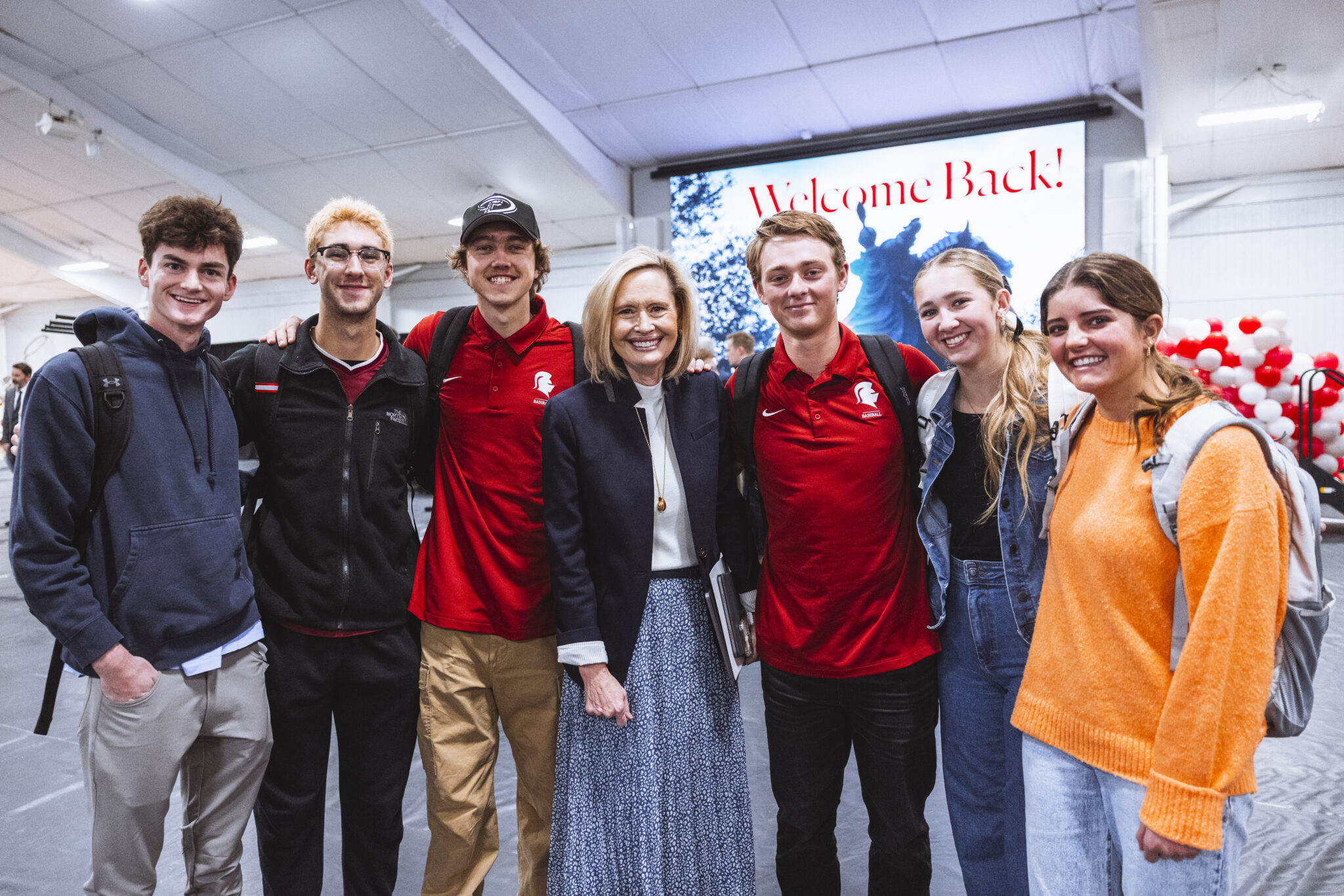 President Cordon with SVU students.