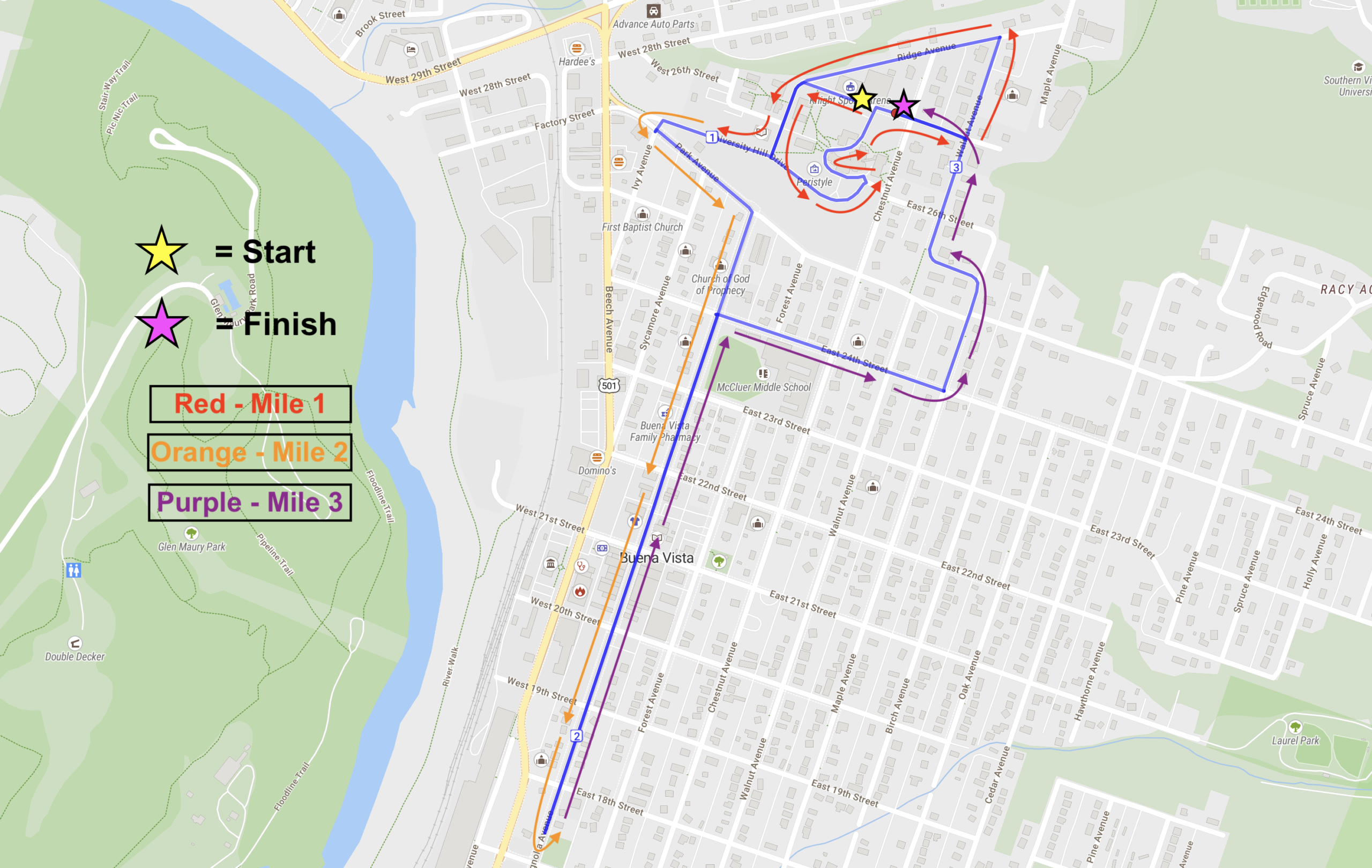 Map for SVU Knight Run